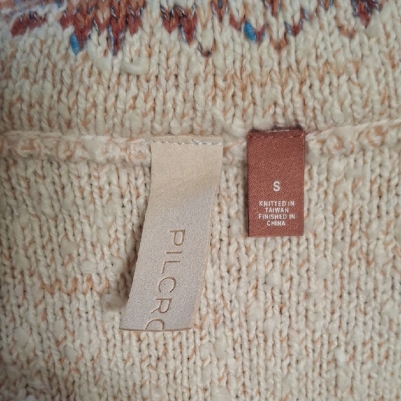 Pilcro Urban Outfitters Boho Multicolor V-neck Sweater Sz Sm - Picture 7 of 12